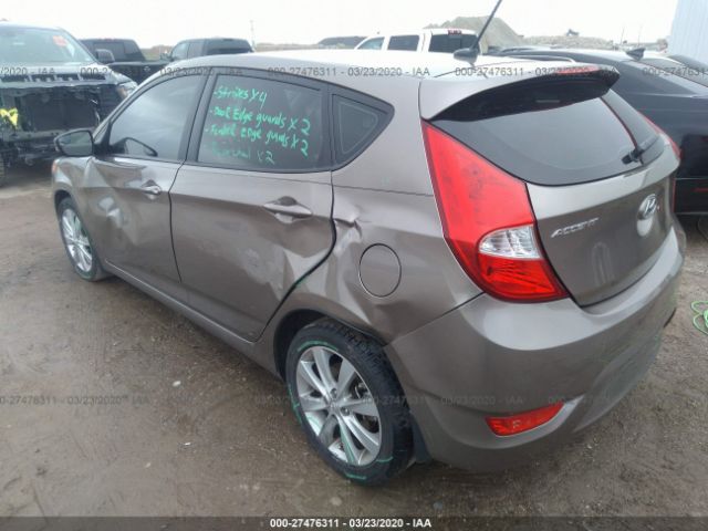 KMHCU5AE6EU153650 - 2014 HYUNDAI ACCENT GLS/SE Brown photo 3