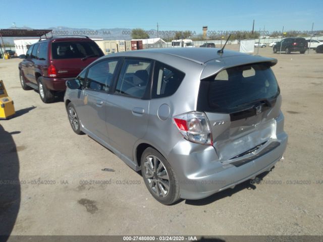 JHMGE8H58CC007133 - 2012 HONDA FIT SPORT Silver photo 3