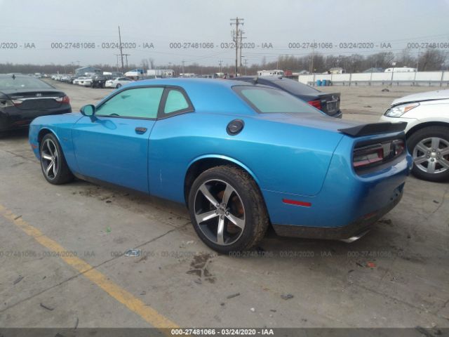 2C3CDZATXFH804684 - 2015 DODGE CHALLENGER SXT Blue photo 3