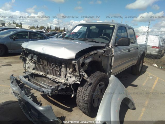5TEGN92NX1Z737253 - 2001 TOYOTA TACOMA DOUBLE CAB PRERUNNER Silver photo 2