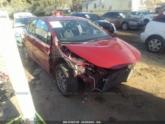 JTDKBRFU4H3052274 - 2017 TOYOTA PRIUS  Red photo 1