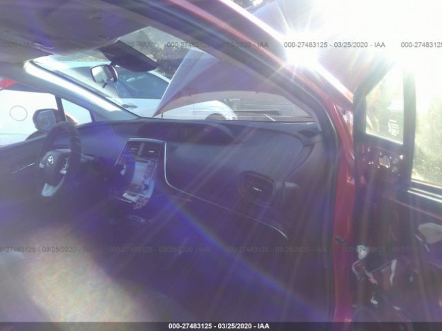 JTDKBRFU4H3052274 - 2017 TOYOTA PRIUS  Red photo 5