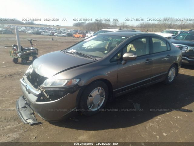 JHMFA36226S008291 - 2006 HONDA CIVIC HYBRID Gold photo 2