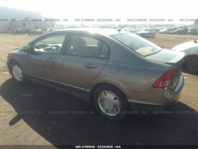 JHMFA36226S008291 - 2006 HONDA CIVIC HYBRID Gold photo 3