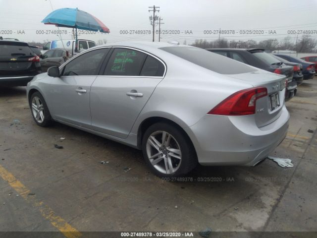 YV1612FS0E2277538 - 2014 VOLVO S60 T5 Silver photo 3