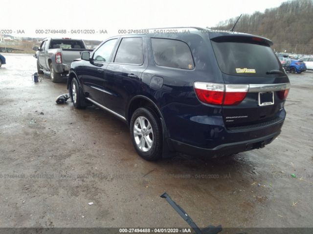 1C4RDJDG3CC322210 - 2012 DODGE DURANGO CREW Blue photo 3