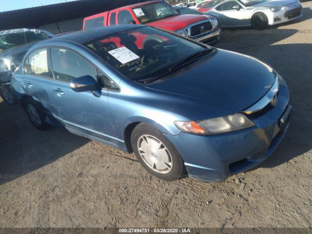 JHMFA36289S008963 - 2009 HONDA CIVIC HYBRID Blue photo 1