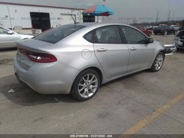 1C3CDFBAXDD123558 - 2013 DODGE DART SXT Silver photo 4