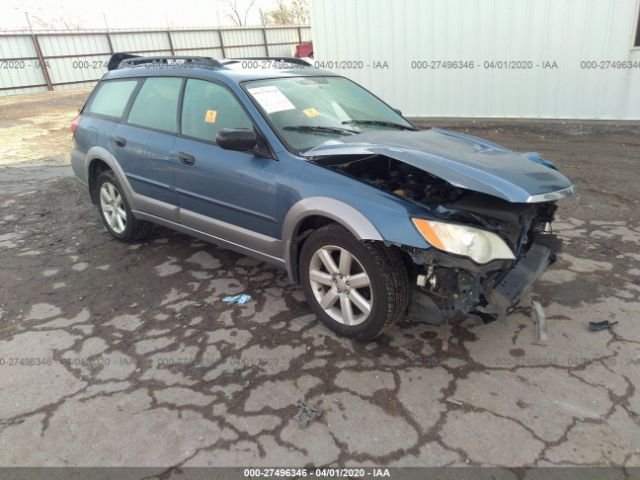 4S4BP61CX87303060 - 2008 SUBARU OUTBACK 2.5I Blue photo 1