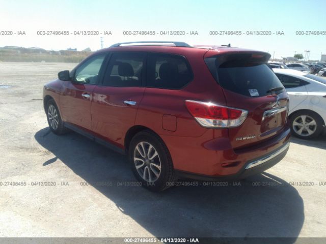5N1AR2MN3GC634368 - 2016 NISSAN PATHFINDER S/SV/SL/PLATINUM Red photo 3
