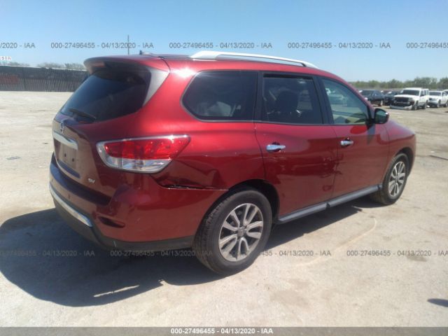 5N1AR2MN3GC634368 - 2016 NISSAN PATHFINDER S/SV/SL/PLATINUM Red photo 4