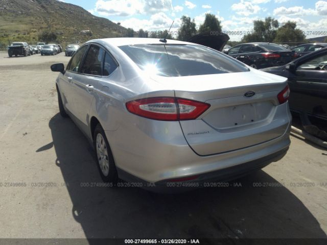 3FA6P0G77DR194367 - 2013 FORD FUSION S Silver photo 3