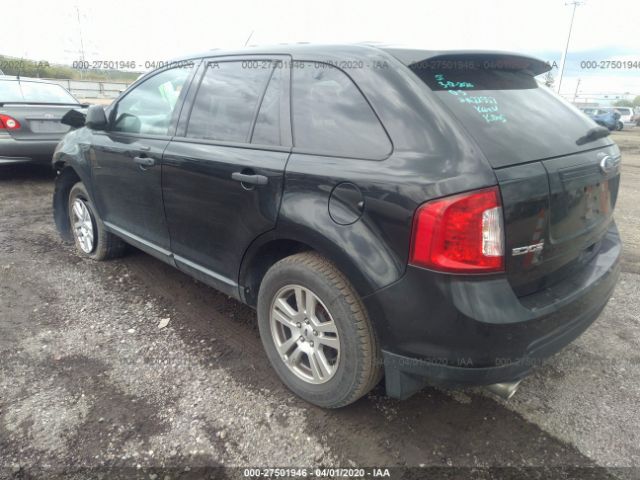 2FMDK3GC0BBA22557 - 2011 FORD EDGE SE Black photo 3