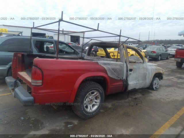 1D7FL16X93S159688 - 2003 DODGE DAKOTA SXT Red photo 4