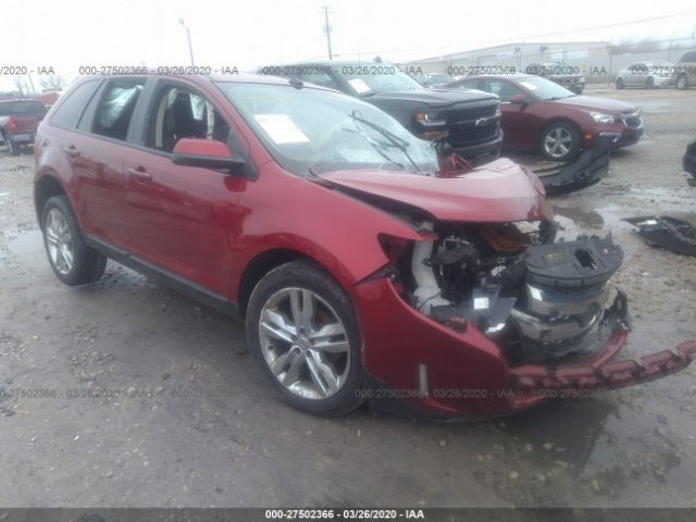 2FMDK3JC4DBA94664 - 2013 FORD EDGE SEL Burgundy photo 1