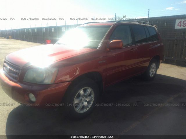 JTEHF21A920063388 - 2002 TOYOTA HIGHLANDER LIMITED Red photo 2
