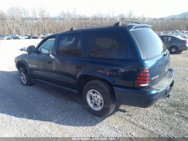 1B4HS28Z7YF152195 - 2000 DODGE DURANGO  Dark Blue photo 3