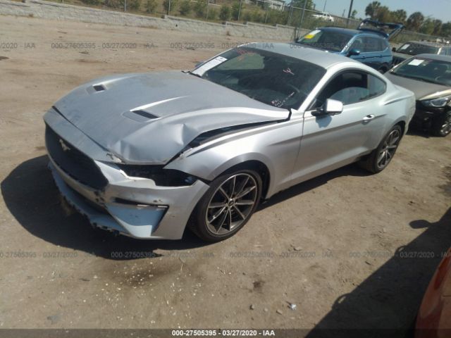1FA6P8TH2K5200380 - 2019 FORD MUSTANG  Silver photo 2