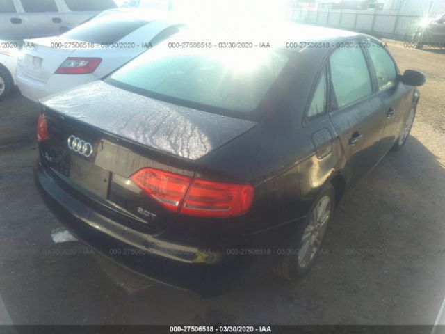 WAUAFAFL1BN022571 - 2011 AUDI A4 PREMIUM Black photo 4