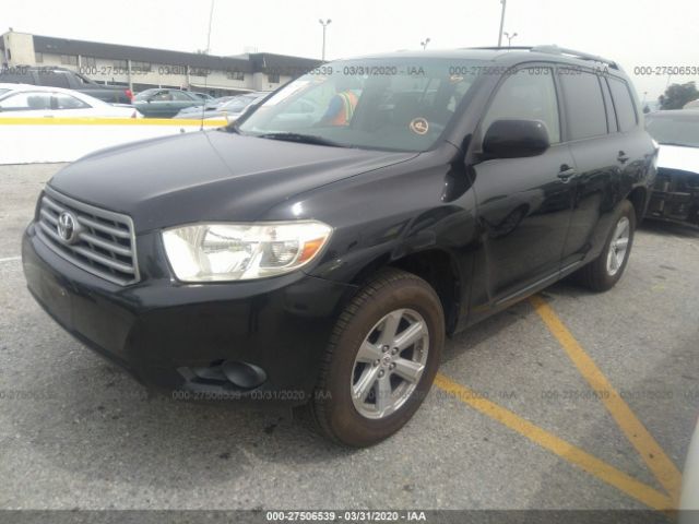 5TDZK3EH2AS003689 - 2010 TOYOTA HIGHLANDER  Black photo 2