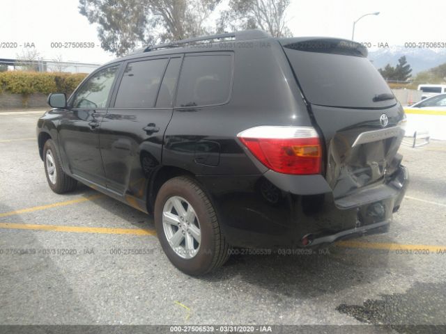 5TDZK3EH2AS003689 - 2010 TOYOTA HIGHLANDER  Black photo 3