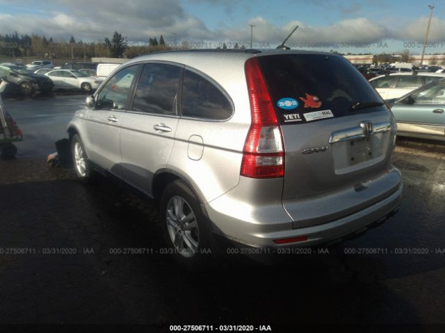 JHLRE4H77BC034751 - 2011 HONDA CR-V EXL Silver photo 3