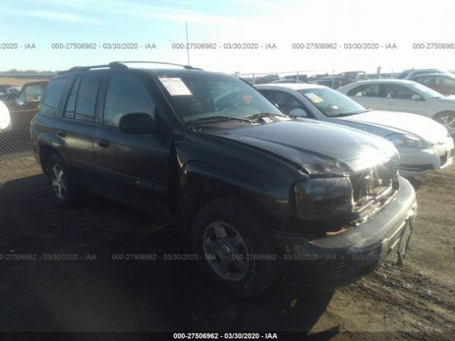 1GNDT13S742281159 - 2004 CHEVROLET TRAILBLAZER LS/LT Black photo 1