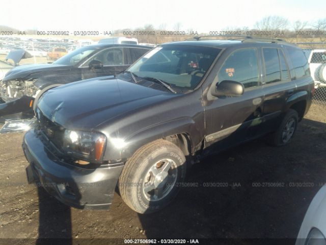 1GNDT13S742281159 - 2004 CHEVROLET TRAILBLAZER LS/LT Black photo 2