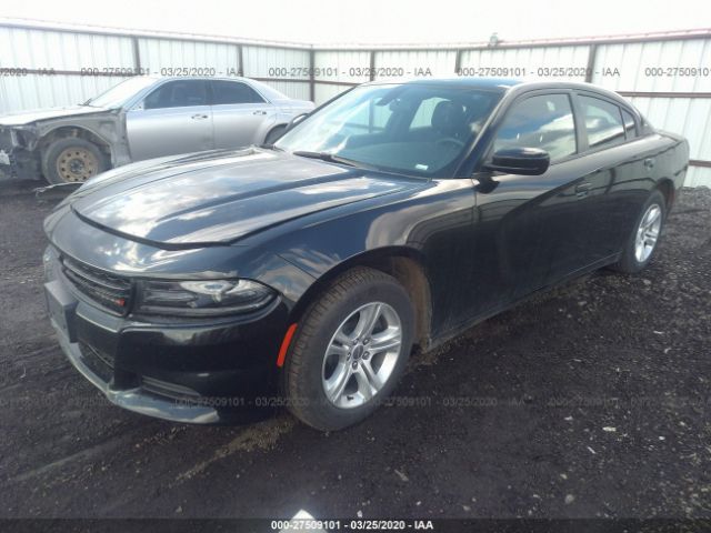 2C3CDXBGXKH664670 - 2019 DODGE CHARGER SXT Black photo 2