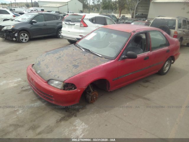 1HGEG8642SL010025 - 1995 HONDA CIVIC DX/LX Red photo 2