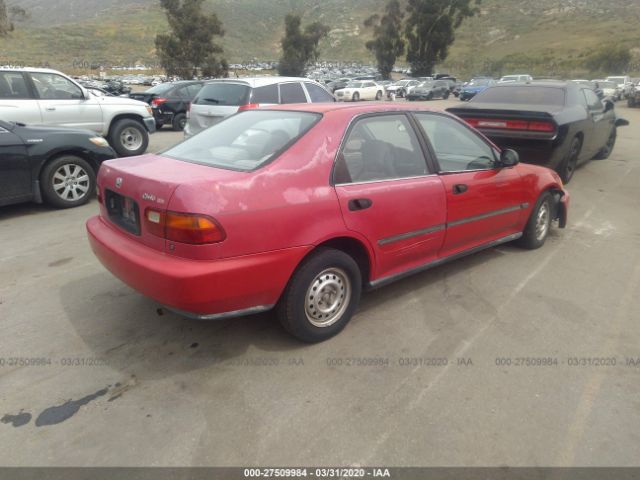 1HGEG8642SL010025 - 1995 HONDA CIVIC DX/LX Red photo 4