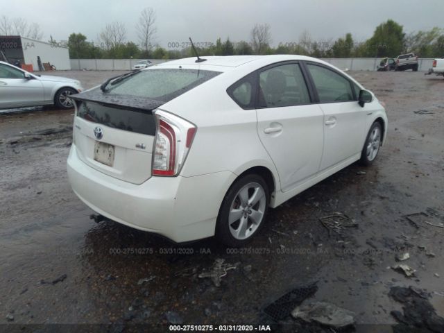 JTDKN3DU5C1548437 - 2012 TOYOTA PRIUS  White photo 4