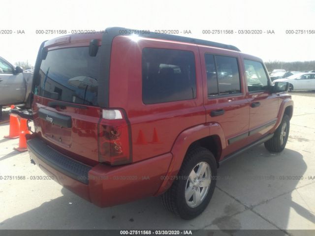 1J8HG48K06C226051 - 2006 JEEP COMMANDER  Red photo 4