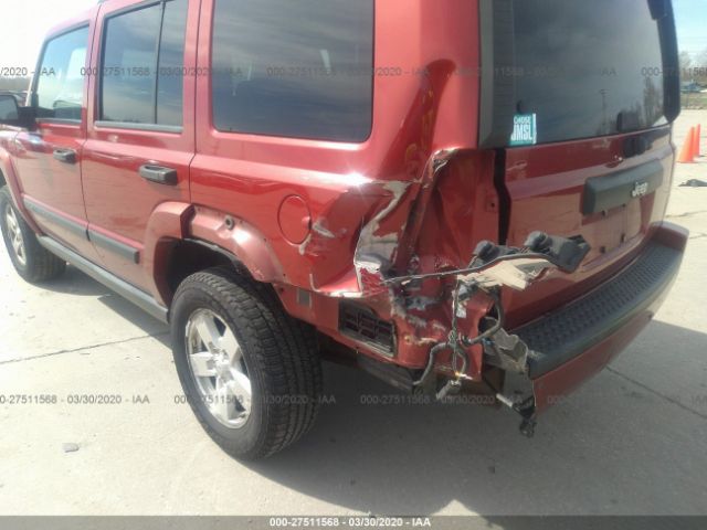 1J8HG48K06C226051 - 2006 JEEP COMMANDER  Red photo 6