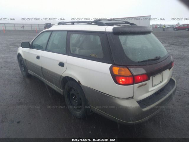 4S3BH675337602828 - 2003 SUBARU LEGACY OUTBACK AWP White photo 3