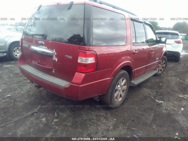 1FMFU16518LA13479 - 2008 FORD EXPEDITION XLT Red photo 4