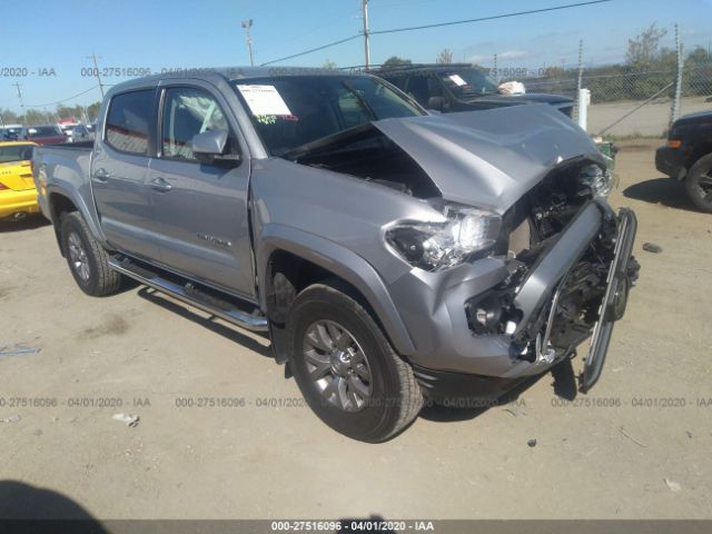 3TMAZ5CNXJM062972 - 2018 TOYOTA TACOMA DBL CAB/SR5/TRD SPORT/OR Gray photo 1