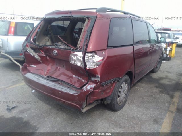 5TDZA23C26S401710 - 2006 TOYOTA SIENNA CE/LE Red photo 4