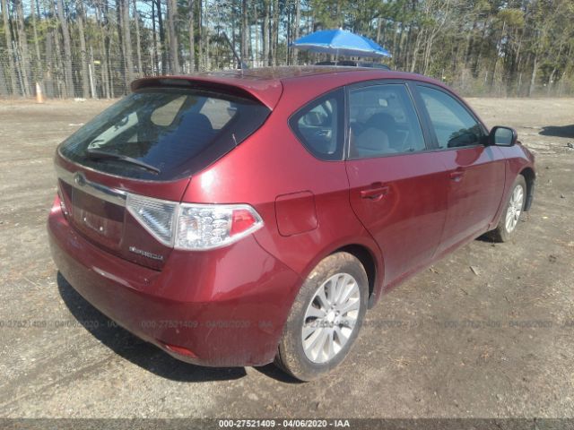 JF1GH6B64AH818965 - 2010 SUBARU IMPREZA 2.5I PREMIUM Maroon photo 4