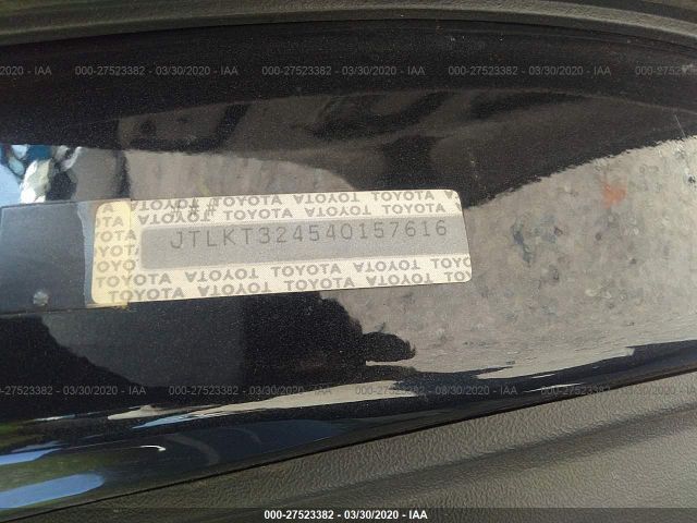 JTLKT324540157616 - 2004 TOYOTA SCION XB Black photo 9