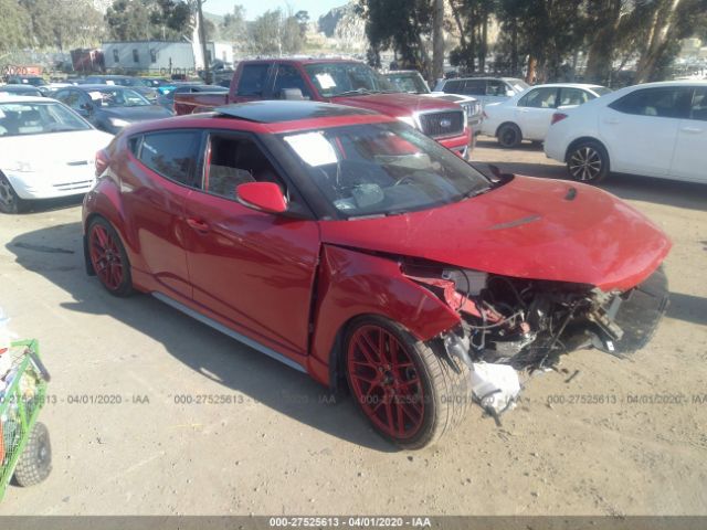 KMHTC6AE0FU236307 - 2015 HYUNDAI VELOSTER TURBO Red photo 1