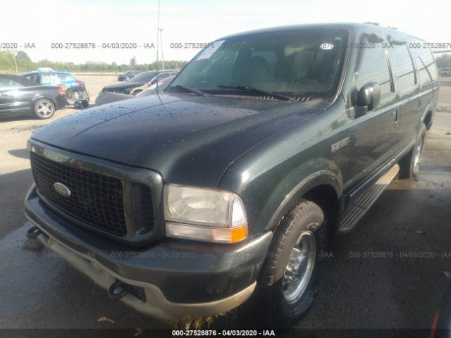 1FMNU42S82EC24375 - 2002 FORD EXCURSION LIMITED Green photo 2