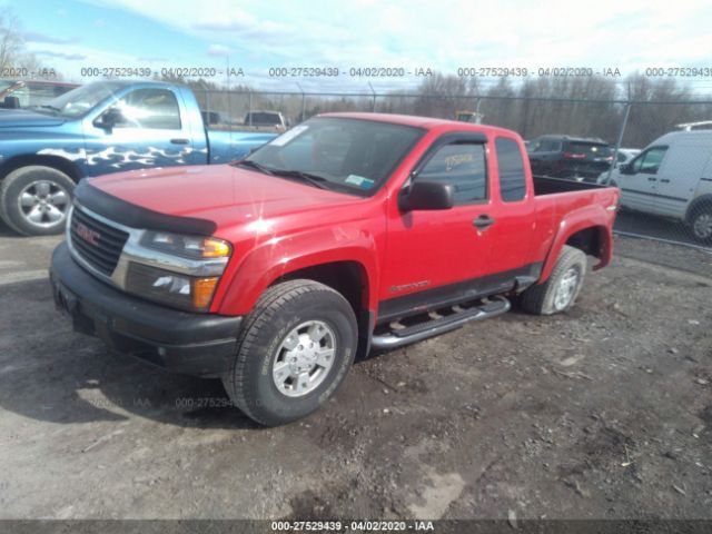 1GTDT196958234118 - 2005 GMC CANYON  Red photo 2