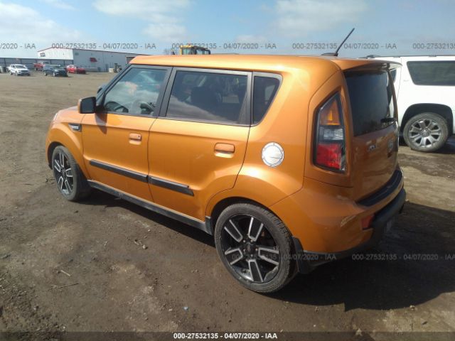 KNDJT2A21A7108885 - 2010 KIA SOUL +/!/SPORT Orange photo 3