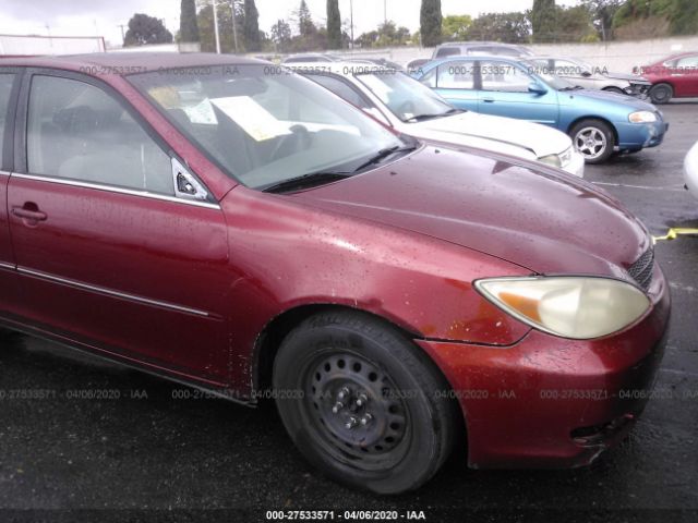 JTDBE32K120067669 - 2002 TOYOTA CAMRY LE/XLE/SE Red photo 6