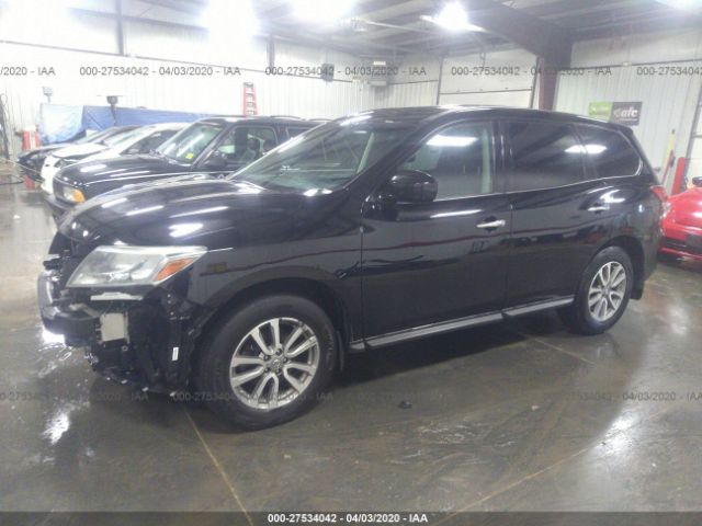 5N1AR2MMXEC727358 - 2014 NISSAN PATHFINDER S/SV/SL/PLATINUM Black photo 2