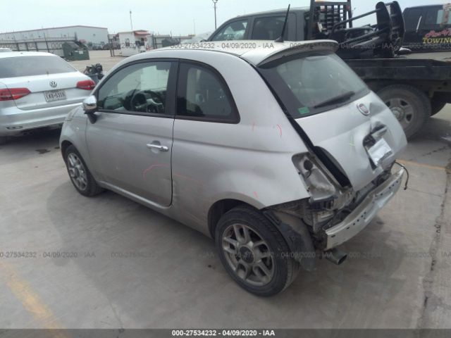 3C3CFFAR3DT665886 - 2013 FIAT 500 POP Silver photo 3