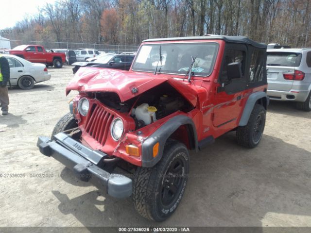 1J4FY29P5WP707328 - 1998 JEEP WRANGLER / TJ SE Red photo 2