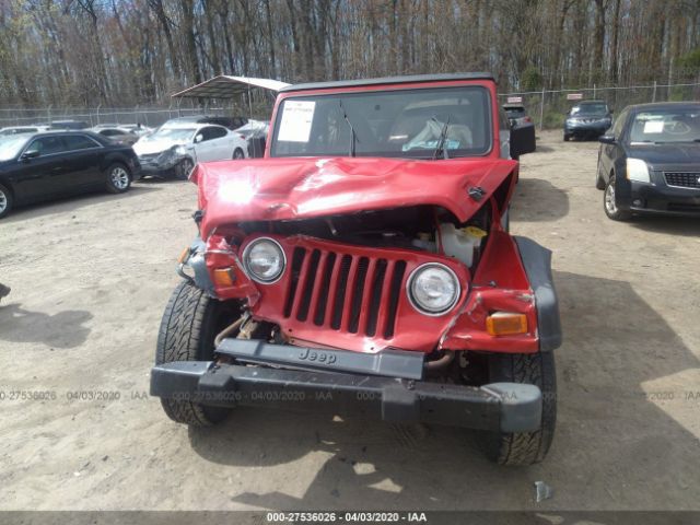 1J4FY29P5WP707328 - 1998 JEEP WRANGLER / TJ SE Red photo 6