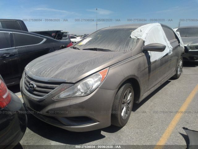 5NPEB4AC7EH921898 - 2014 HYUNDAI SONATA GLS Brown photo 2